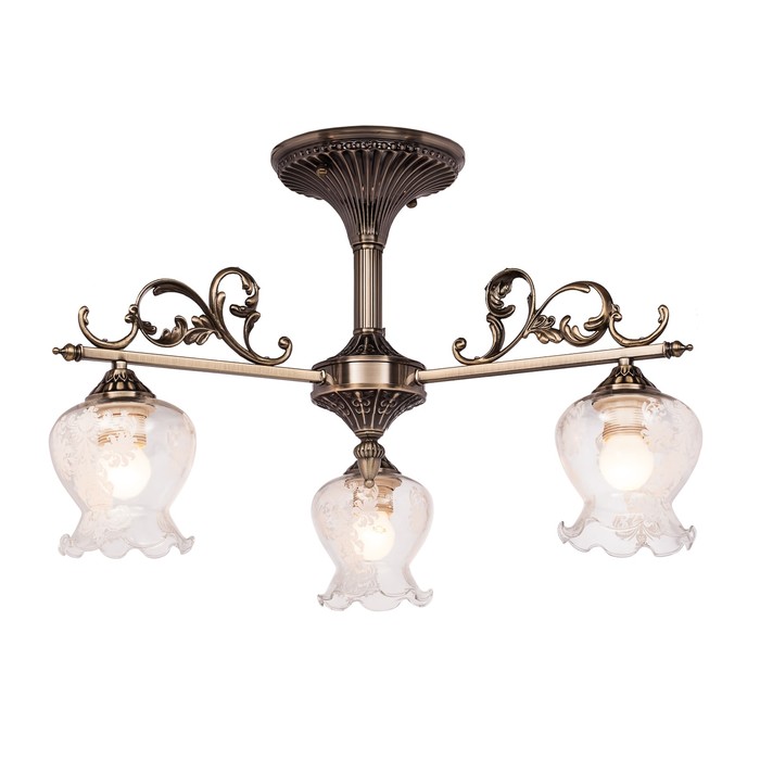 Люстра потолочная "Leonardo" 3x60Вт E27 бронза 60x60x30см