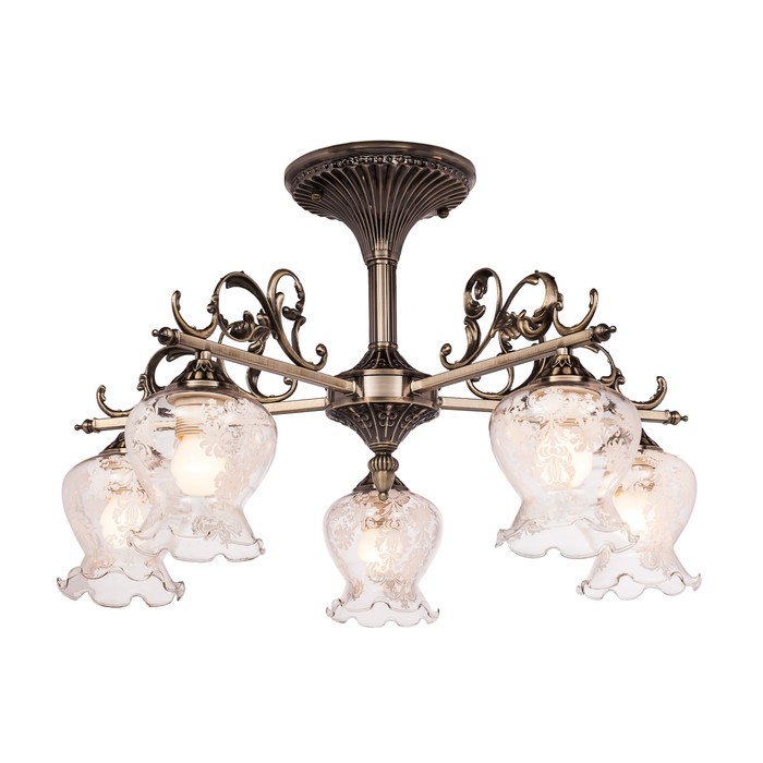 Люстра потолочная "Leonardo" 5x60Вт E27 бронза 60x60x30см