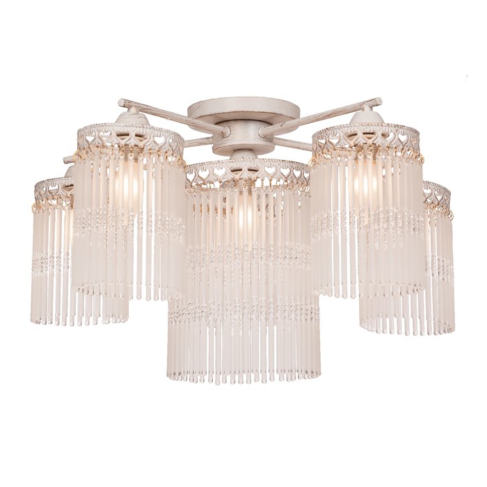 Люстра потолочная "Venezia" 6x60Вт Е14 белый 52x52x35см