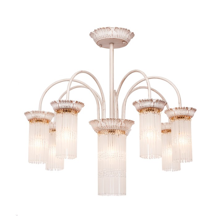 Люстра потолочная "Venezia" 8x60Вт Е14 белый 70x70x62см