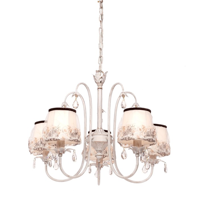 Люстра подвесная "Laura" 5x60Вт Е14 белый, золото 60x60x50см