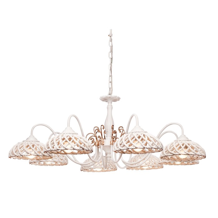 Люстра подвесная "Bavaria" 8x60Вт Е14 белый, золото 94x94x42см
