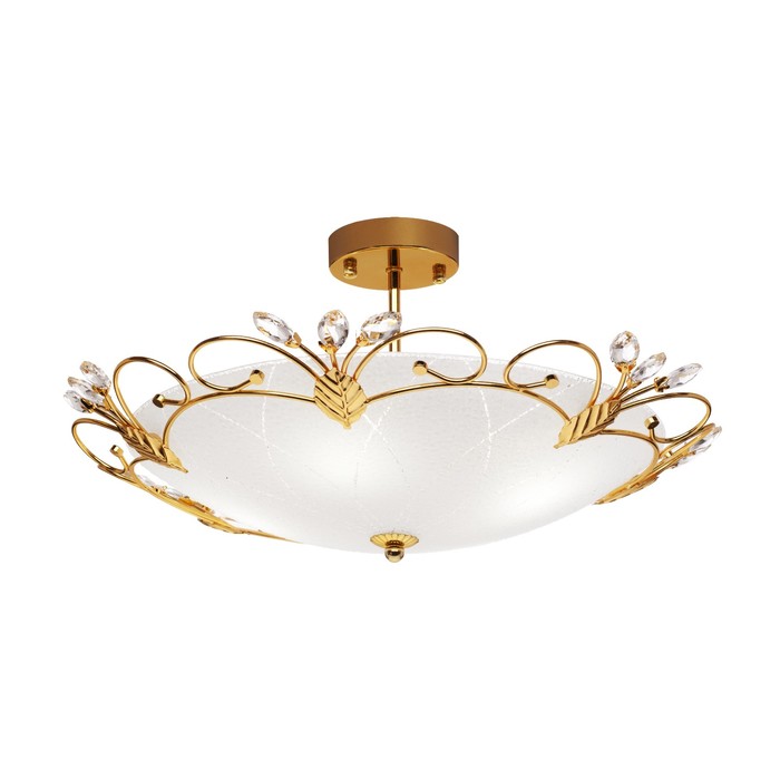 Люстра потолочная "Lotos" 4x75Вт E27 золото 48,5x48,5x21см