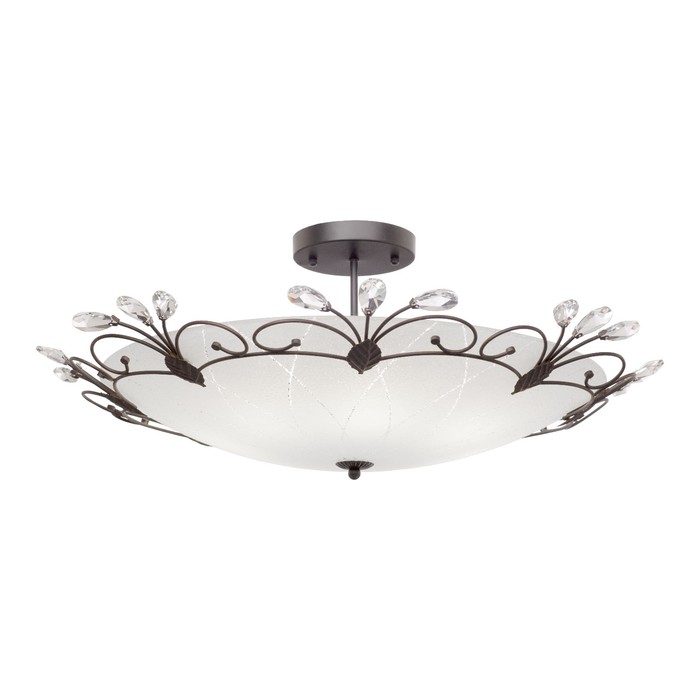 Люстра потолочная "Lotos" 5x75Вт E27 венге 56x56x30см