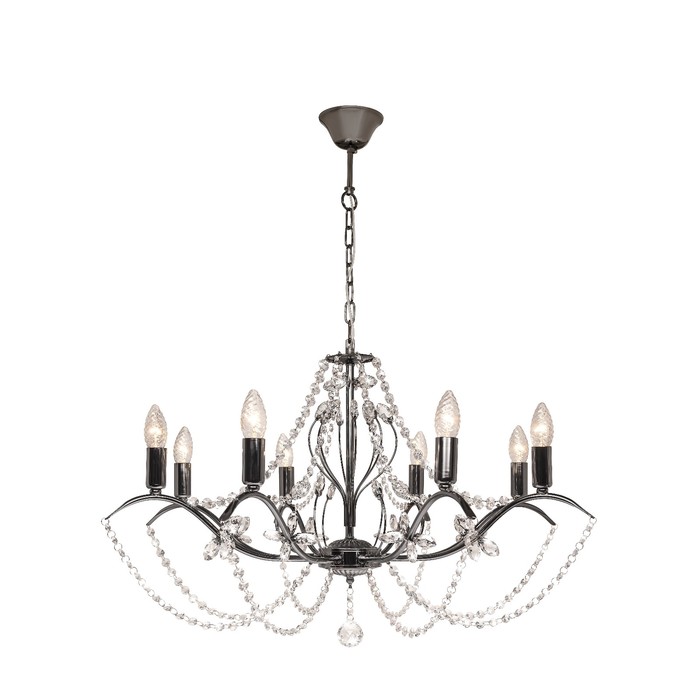 Люстра подвесная "Antoinette" 8x60Вт Е14 черный жемчуг 78,5x78,5x48-88см