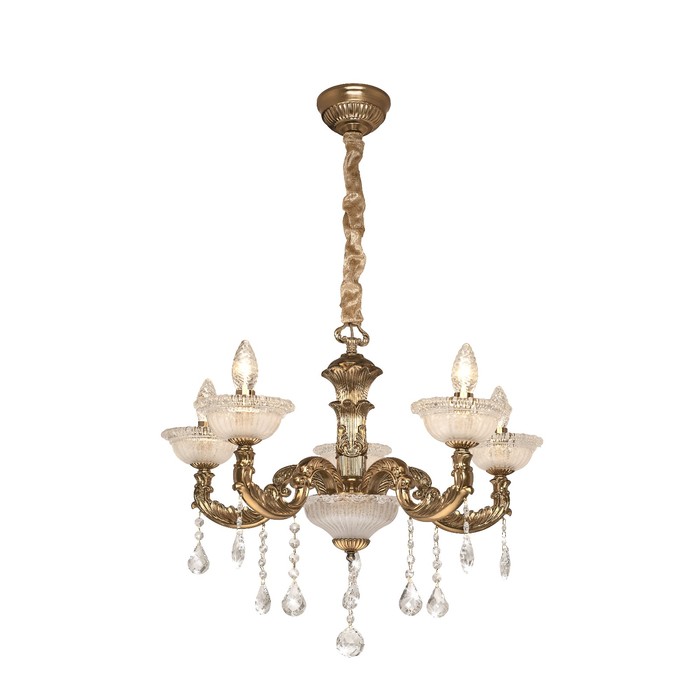 Люстра подвесная "Demetra" 5x60Вт Е14 темное золото 81x81x45-85см