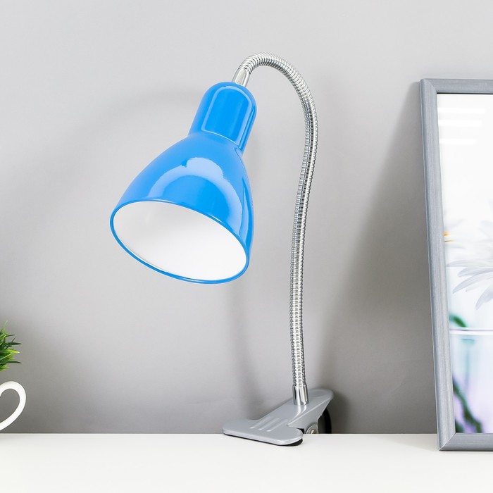 

Настольная лампа 1x60W E27 синяя (на прищепке) 10,5x10,5x54см