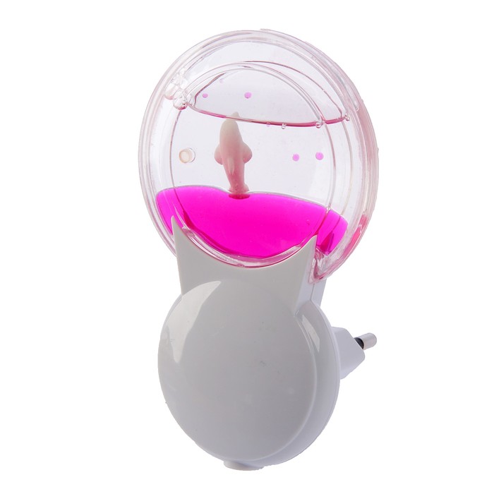 Ночник "Кроха" 0,3W (датчик освещенности) LED RGB белый/розовый