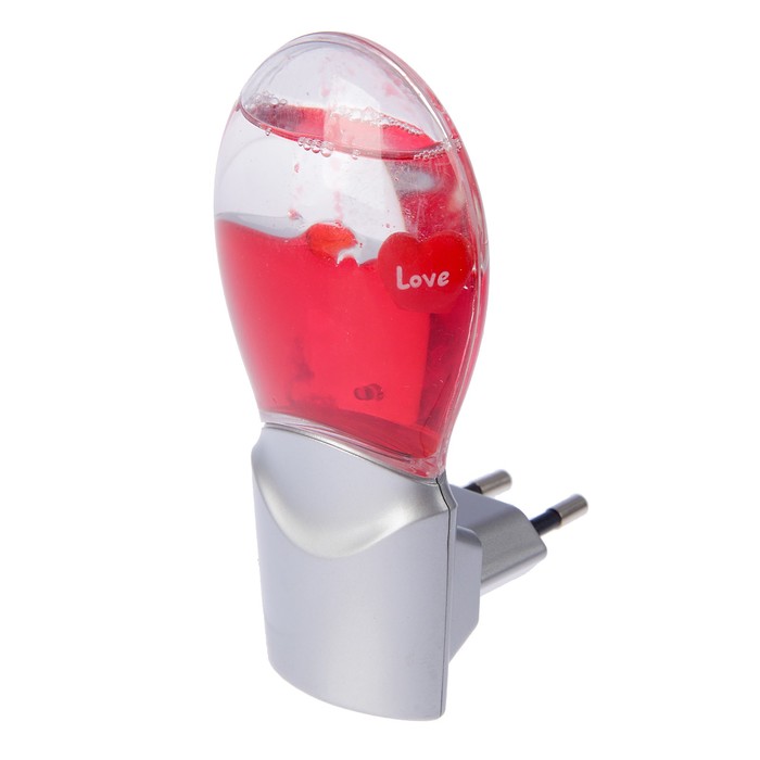 Ночник "Кроха" 0,3W (датчик освещенности) LED серебро/красный