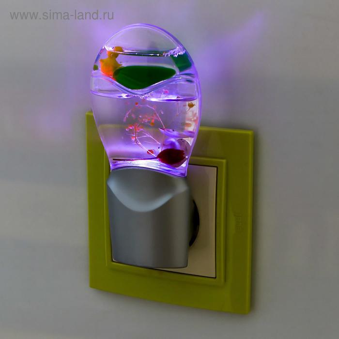 

Ночник "Кроха" 0,3W (датчик освещенности) LED серебро/зеленый