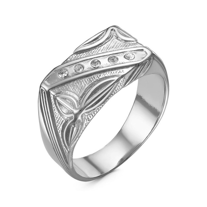 Кольцо «Перстень» мужской с рельефным рисунком, посеребрение с оксидированием, 21 размер кольцо перстень мужской посеребрение с оксидировнаием 20 размер