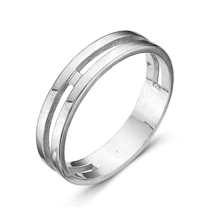 Кольцо "Минимализм", посеребрение с оксидированием, 16.5 размер