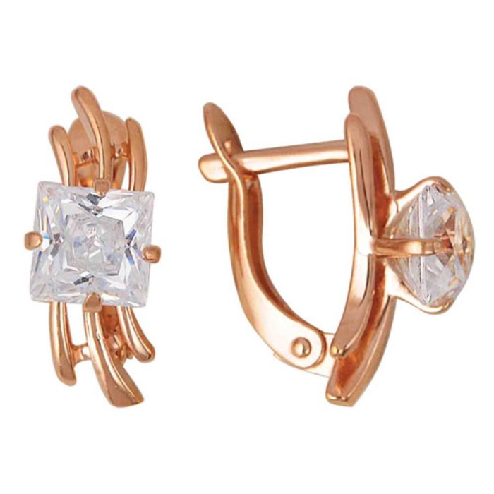 Серьги "Арфа", цвет белый, позолота