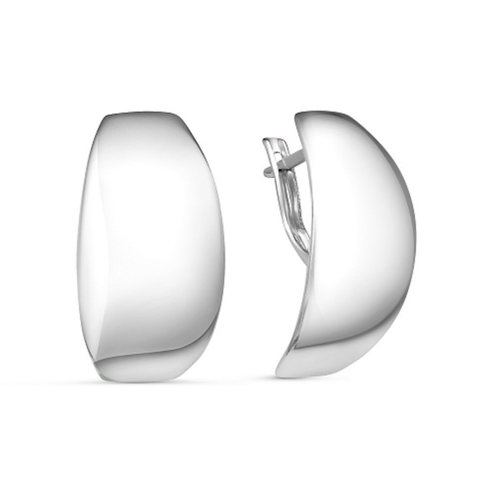 Серьги "Минимализм" пластина, посеребрение с оксидированием