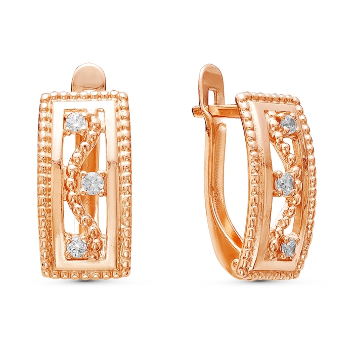 Серьги "Старинный мотив", позолота