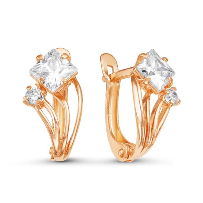 Серьги "Звезды", цвет белый, позолота