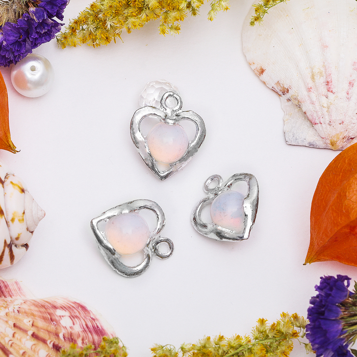 Подвеска "Лунный камень" шар в сердце