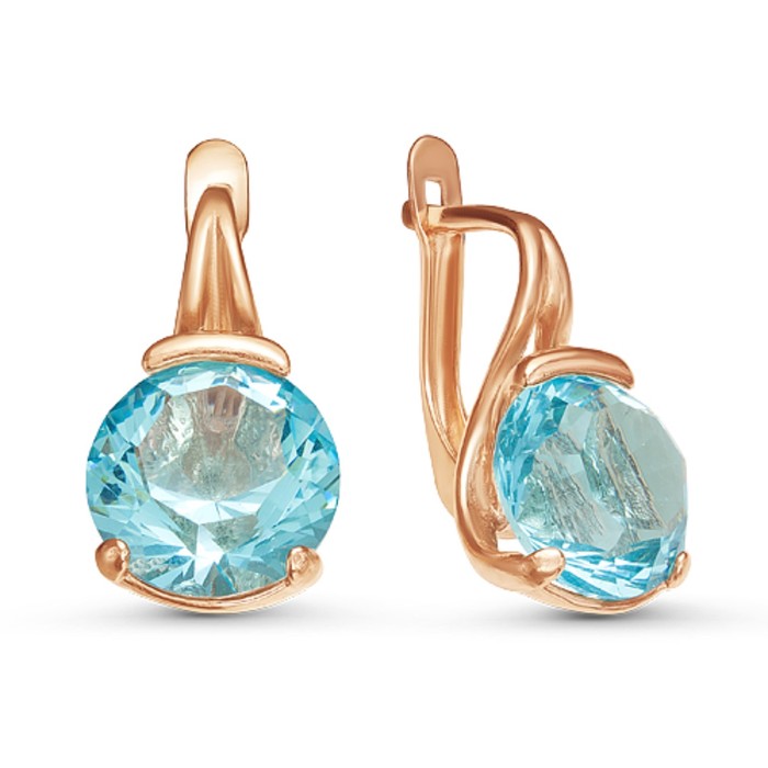 Серьги "Амелия", цвет голубой, позолота