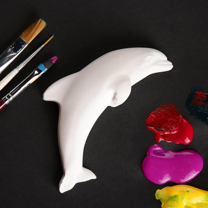 Фигурка под раскраску "Дельфин большой" 12х7 см, белый