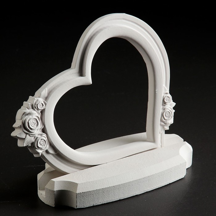 Фоторамка с подставкой, "Сердце" 16х13см, белая