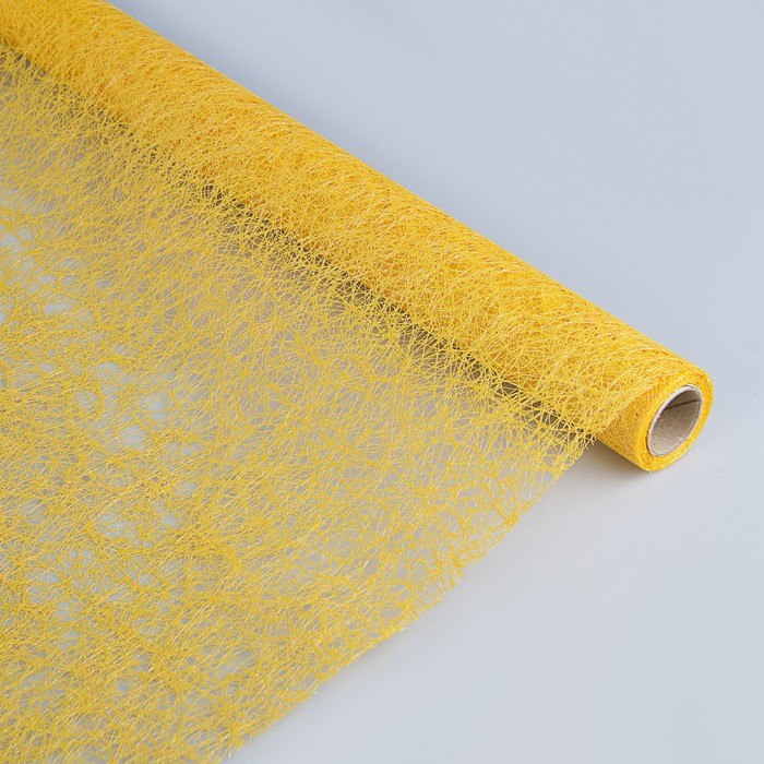 Сизаль "Паутинка", перламутровая, ярко-желтый, 50 см х 5 м