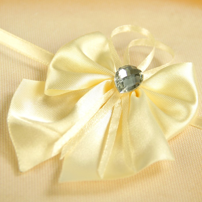 Бант-бабочка свадебный для декора атласный 2шт бежевый