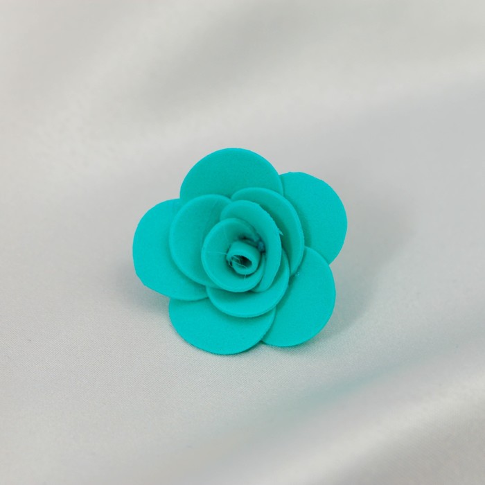 Бант-цветок свадебный для декора из фоамирана ручной работы диаметр 3 см (10 шт) бирюзовый