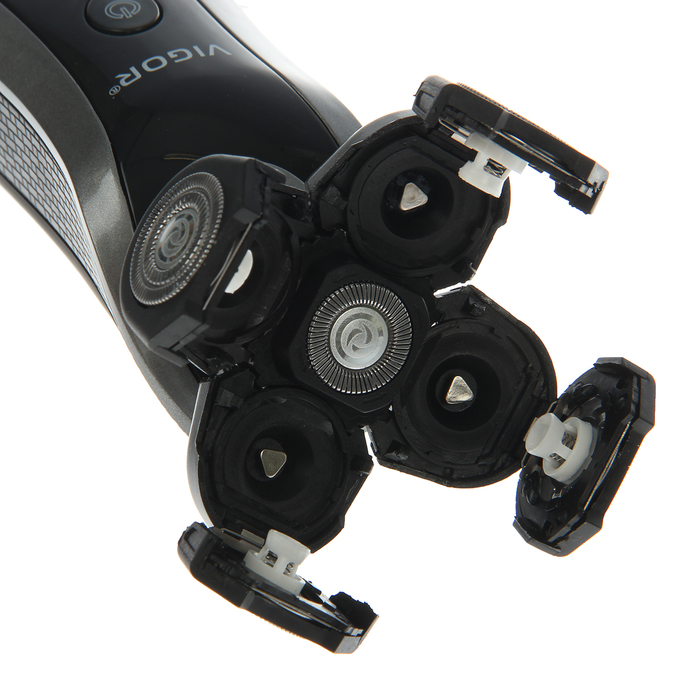 Электробритва Vigor HX-6455, 3 Вт, АКБ, роторная, 5 плавающих головок, серебристая