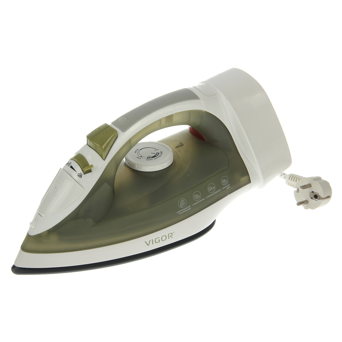 Утюг Vigor HX-4055, 2400 Вт, керамическая подошва, вертикальное отпаривание, зеленый
