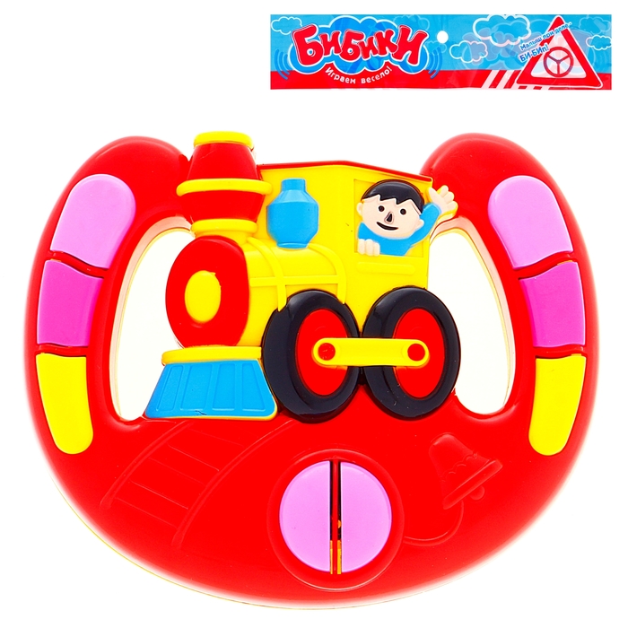 Руль музыкальный "Весёлые гонки с паровозом", работает от батареек, МИКС