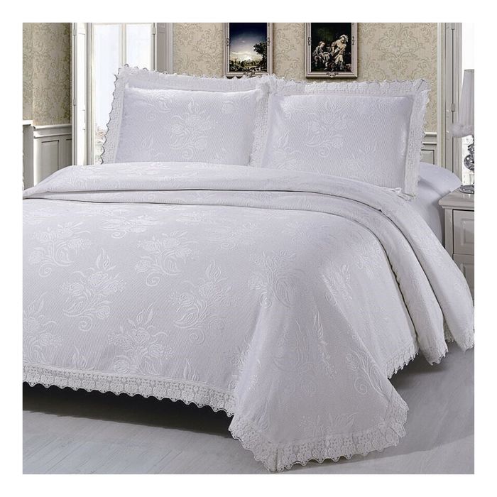 Комплект: покрывало 220 × 240 см, наволочка 50 × 70 см - 2 шт, белый AT-220