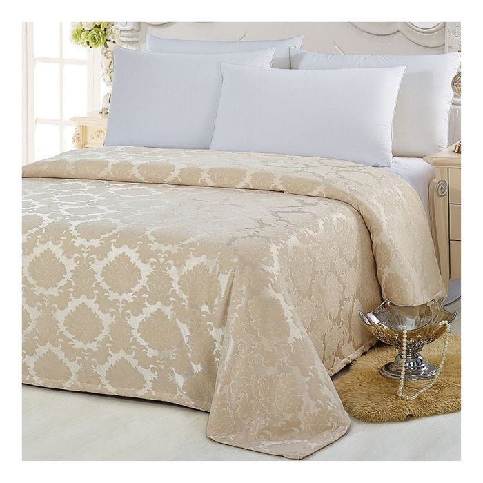 Комплект: покрывало 240 × 260 см, наволочка 50 × 70 см - 2 шт, кремовый YG-5