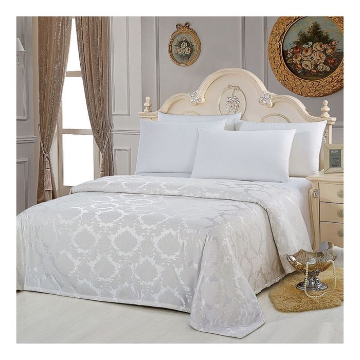 Комплект: покрывало 160 × 240 см, наволочка 50 × 70 см - 2 шт, белый YG-7