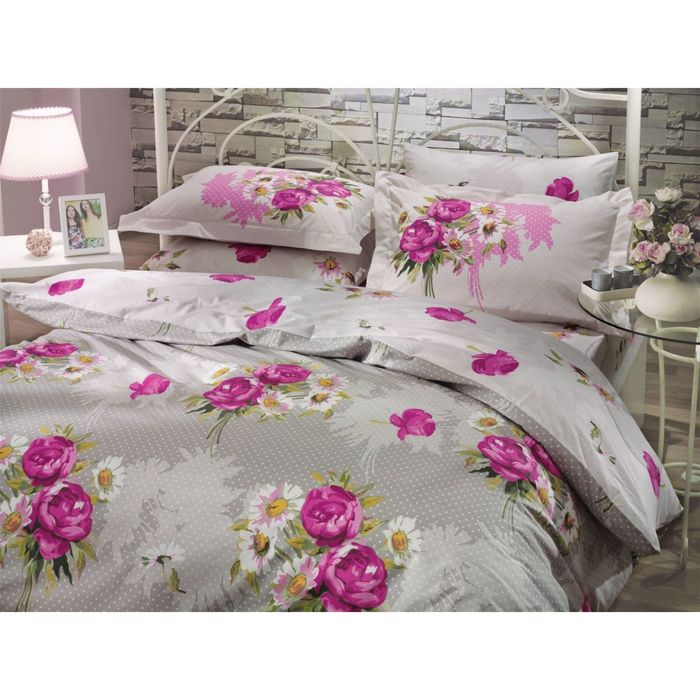 КПБ "CALVINA" 1,5 сп., размер 160х220, 160х240, 50х70, 70х70 по 1 шт., цвет светло-серый, поплин 2