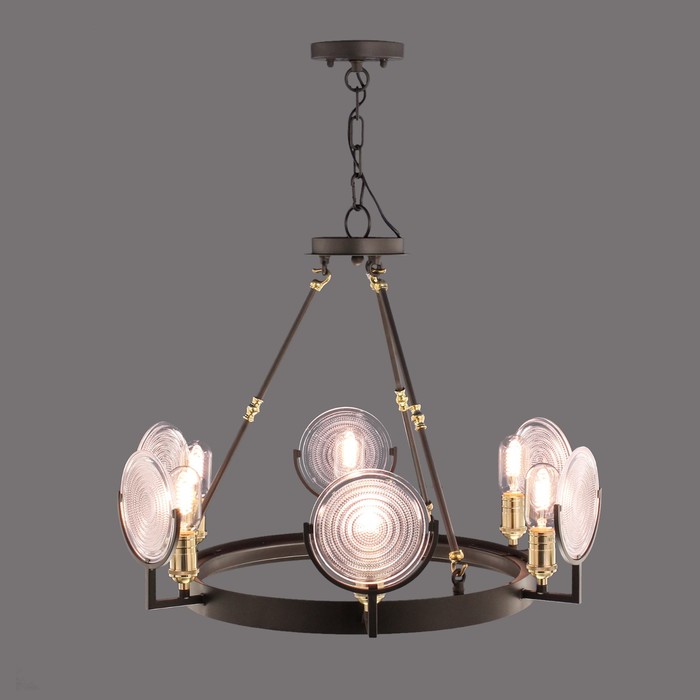 Люстра CL445161 "Тесла" 6x75W E27 кофейный 61x61x55,6 см