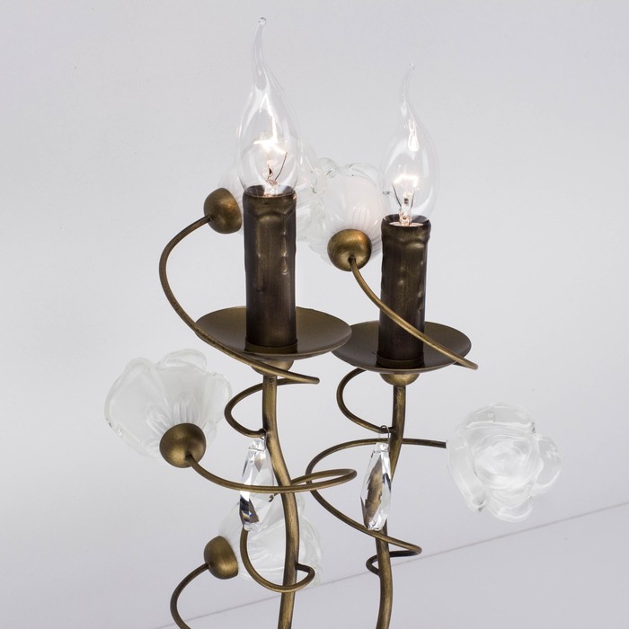 Настольный светильник EL324T021 "Rosetta" 2x60W E14 кор./бел. 20x20x40 см