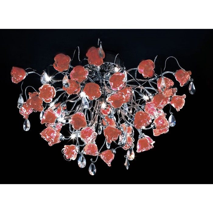 Люстра EL325C152 "Rosa" 12x40W G9 красный 75x75x44 см