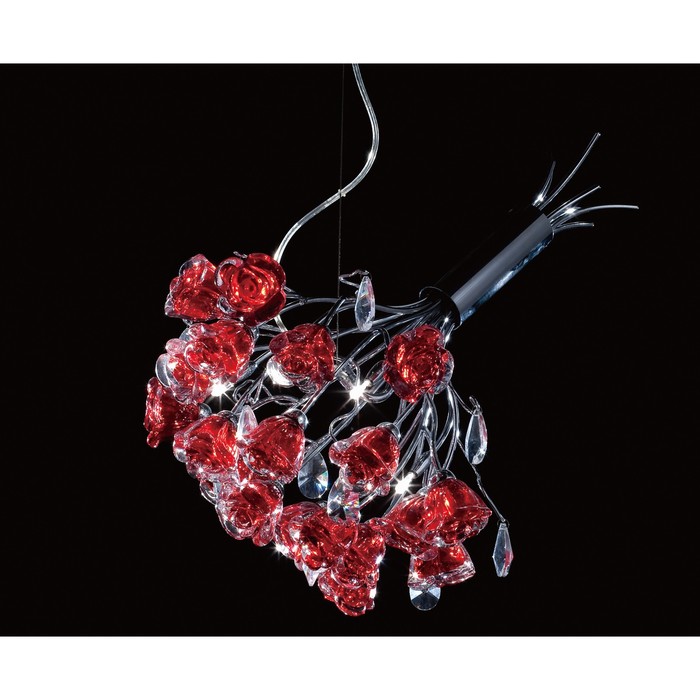 Люстра подвес "Rosa" 4x40W G9 красный 50x40x60 см