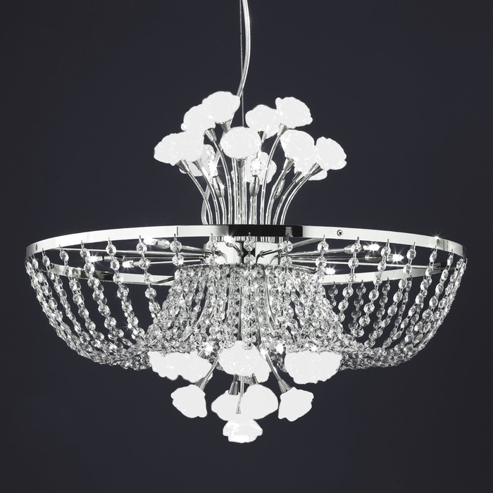 Люстра EL325P121 "Rosa" 12x40W G9 белый 55x55x60 см