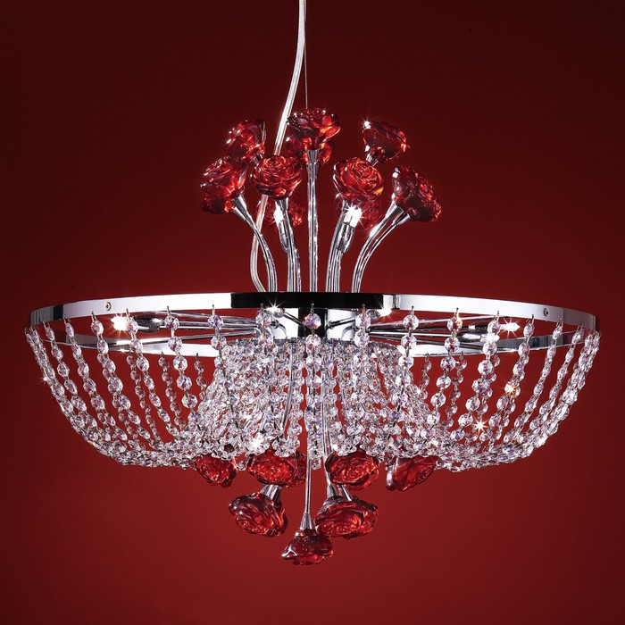 Люстра EL325P122 "Rosa" 12x40W G9 красный 55x55x60 см