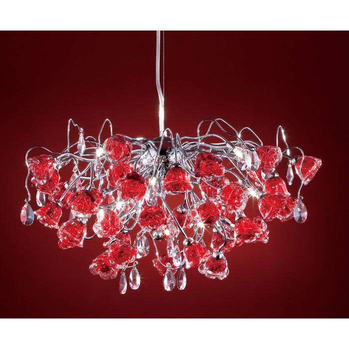 Люстра EL325P152 "Rosa" 12x40W G9 красный 70x70x75 см
