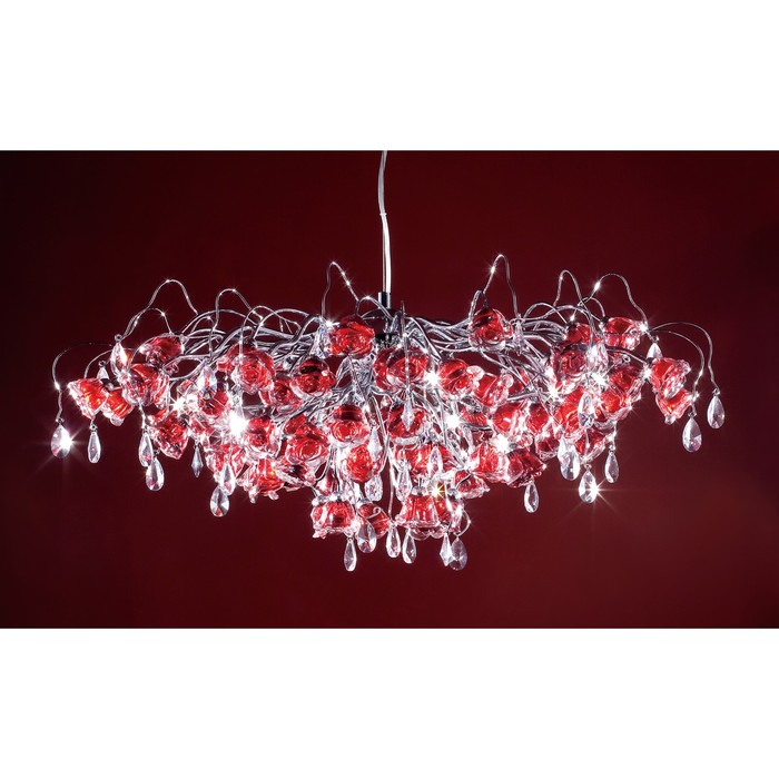 Люстра EL325P172 "Rosa" 17x40W G9 красный 100x100x70 см