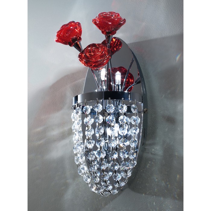 Бра "Rosa" 2x40W G9 красный 12x14x32 см