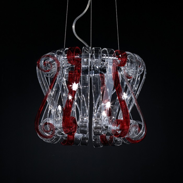 Люстра подвес "Volution" 9x40W G9 красный 45x45x35 см