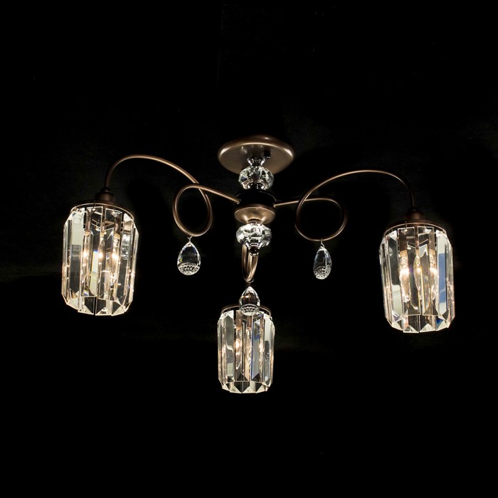 Люстра CL330133 "Синди" 3x60W E14 коричневый 60x60x33 см