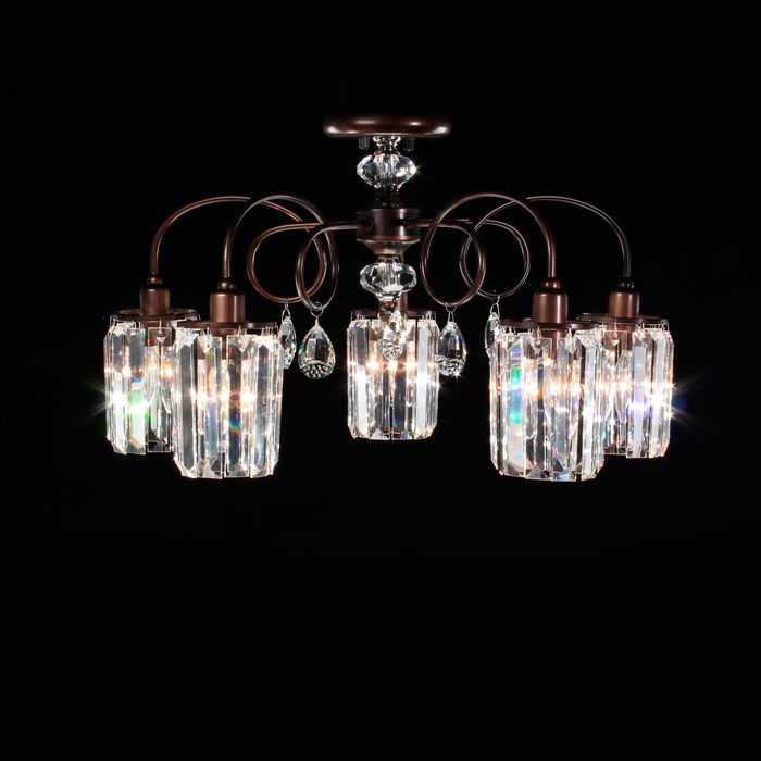 Люстра CL330153 "Синди" 5x60W E14 коричневый 60x60x33 см