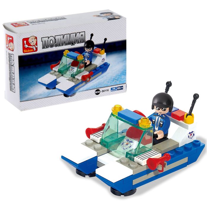 Конструктор «Полицейский катер», 45 деталей