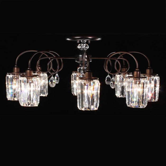 Люстра CL330183 "Синди" 8x60W E14 коричневый 76x76x33 см