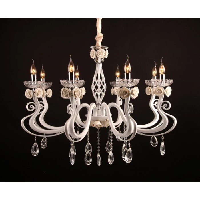 Люстра EL351P081 "Primavera" 8x60W E14 белый 86,5x86,5x73 см