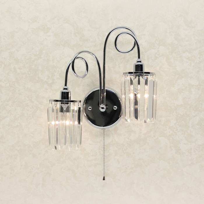 Бра "Синди" 2x60W E14 хром 17x38x40 см